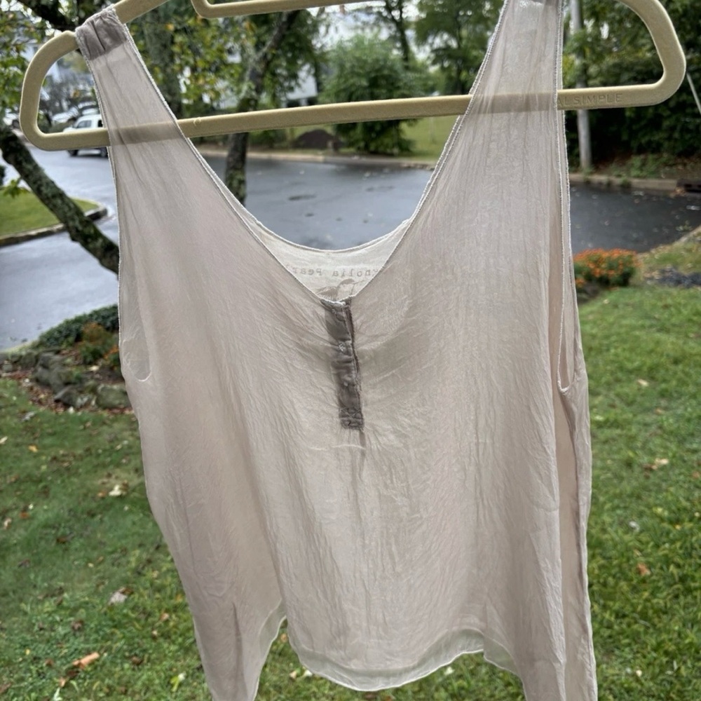 🪻🌾Vintage Magnolia Pearl ghostly pale lavender Silk Tank